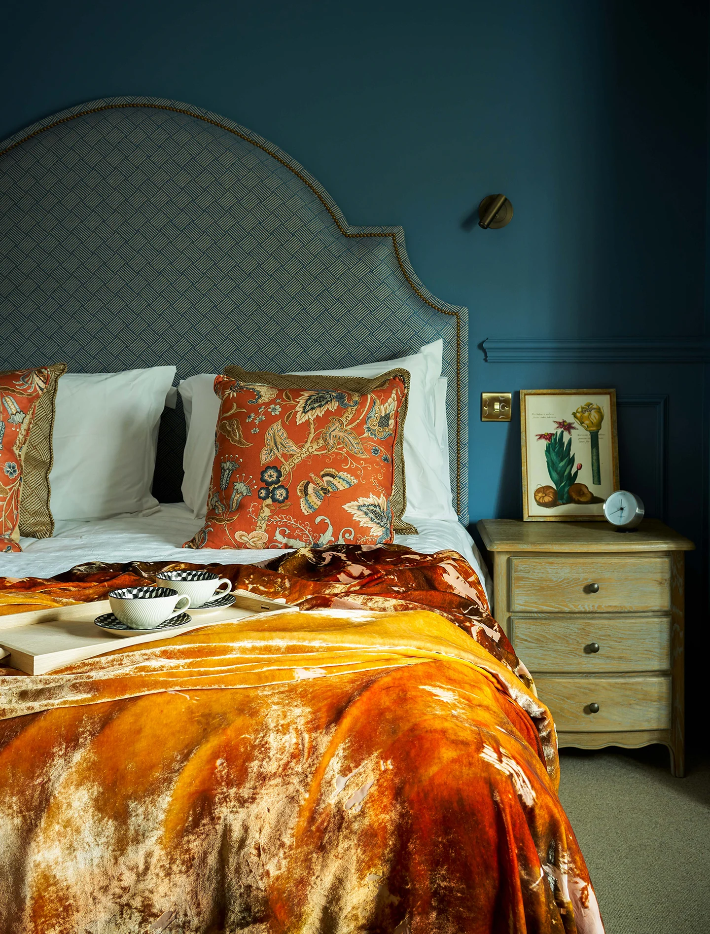 Thumbnail of a lavish bedside image used for the Angel Inn website design by Superrb