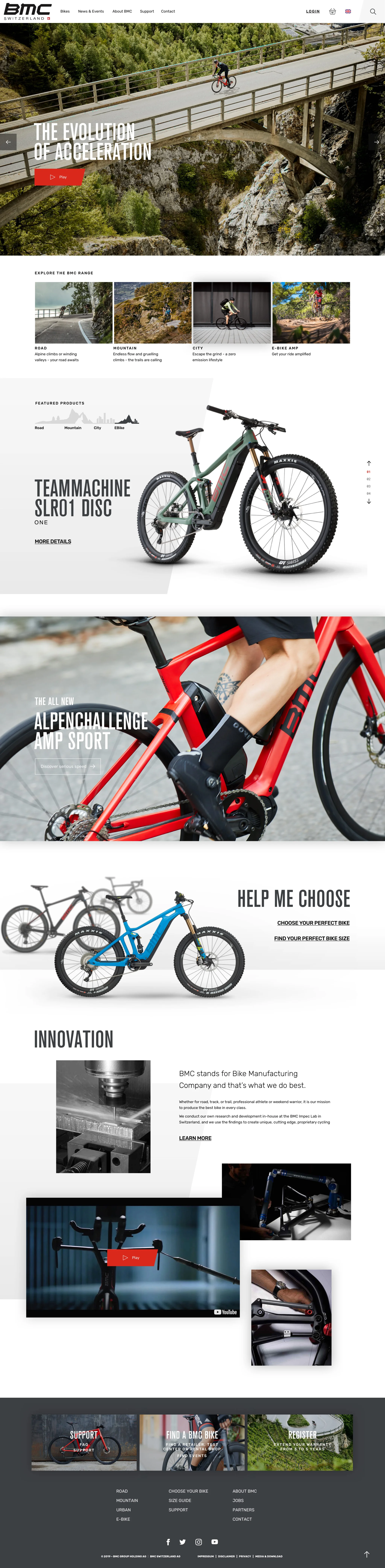 BMC Switzerland's website homepage design as seen on desktop