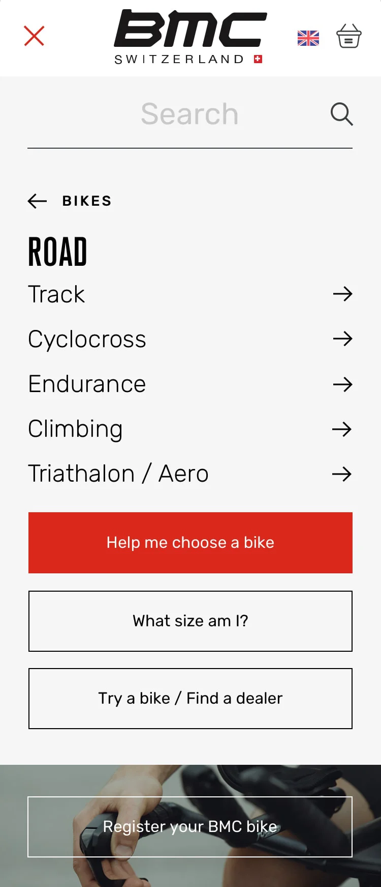 BMC's responsive website design mobile navigation