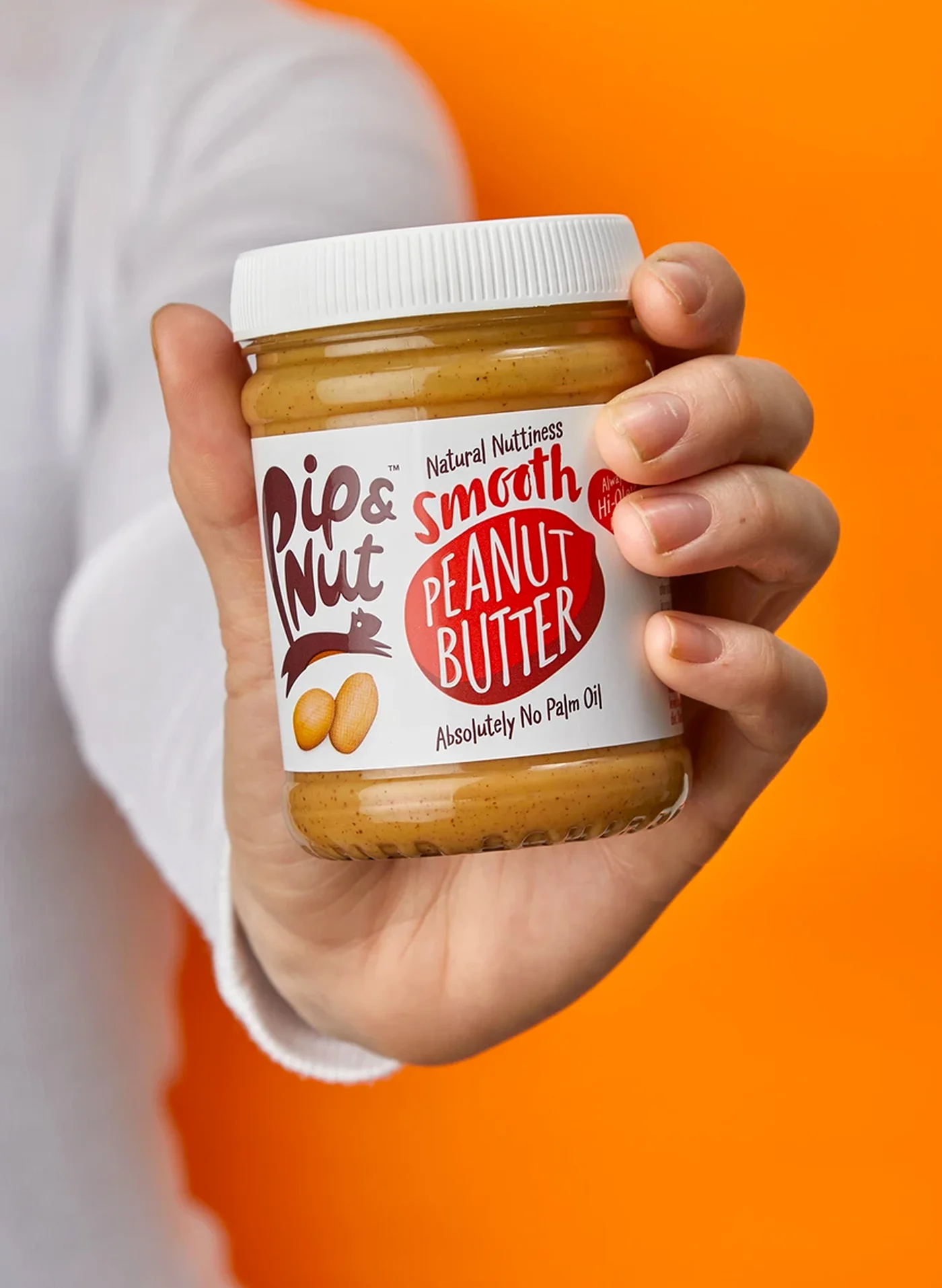 Pip & Nut smooth peanut butter jar image used for their website build by Superrb