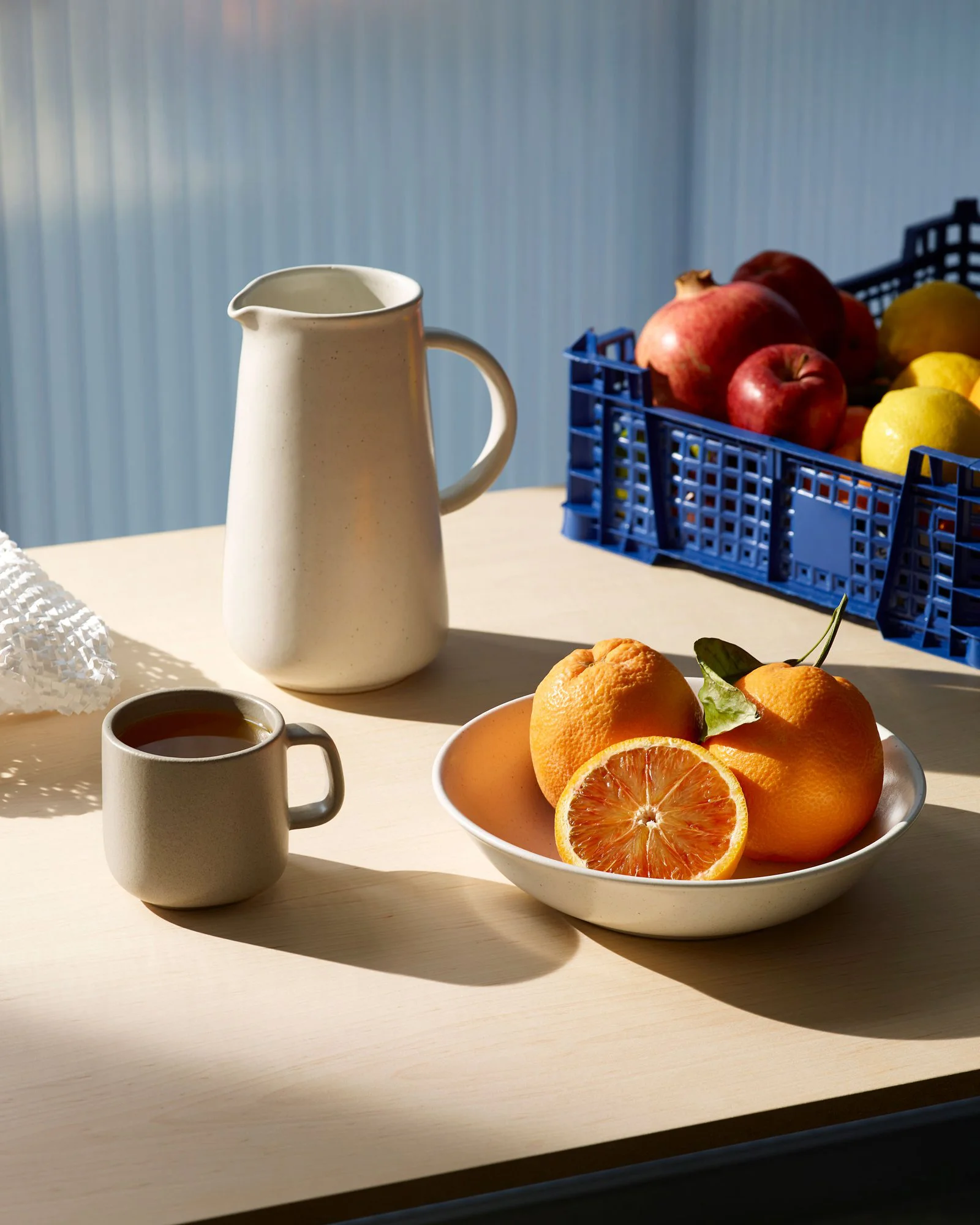 Monoware pitcher and mug imagery used on website designed by Superrb