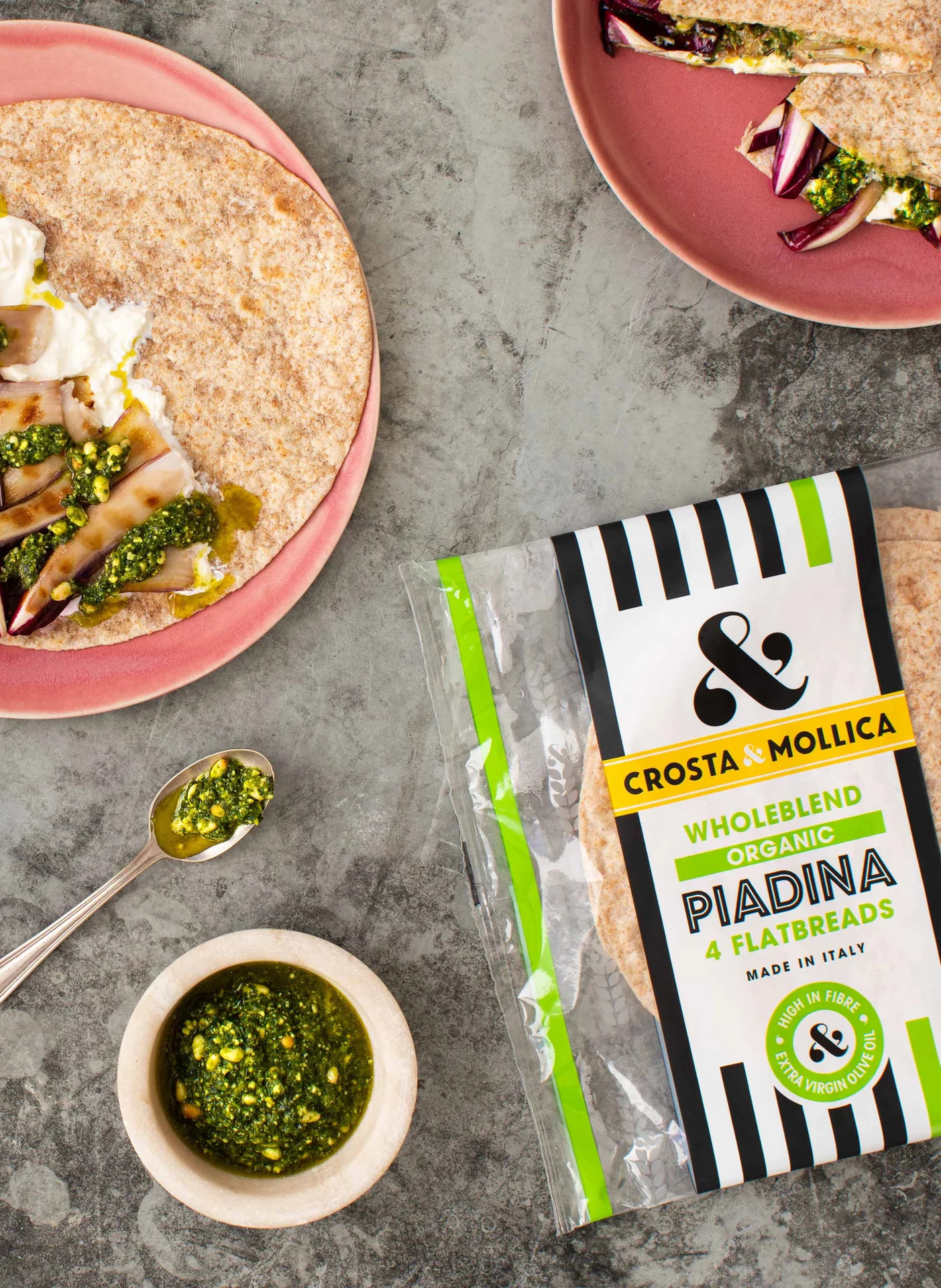 Food lifestyle imagery used for Crosta & Mollica website design