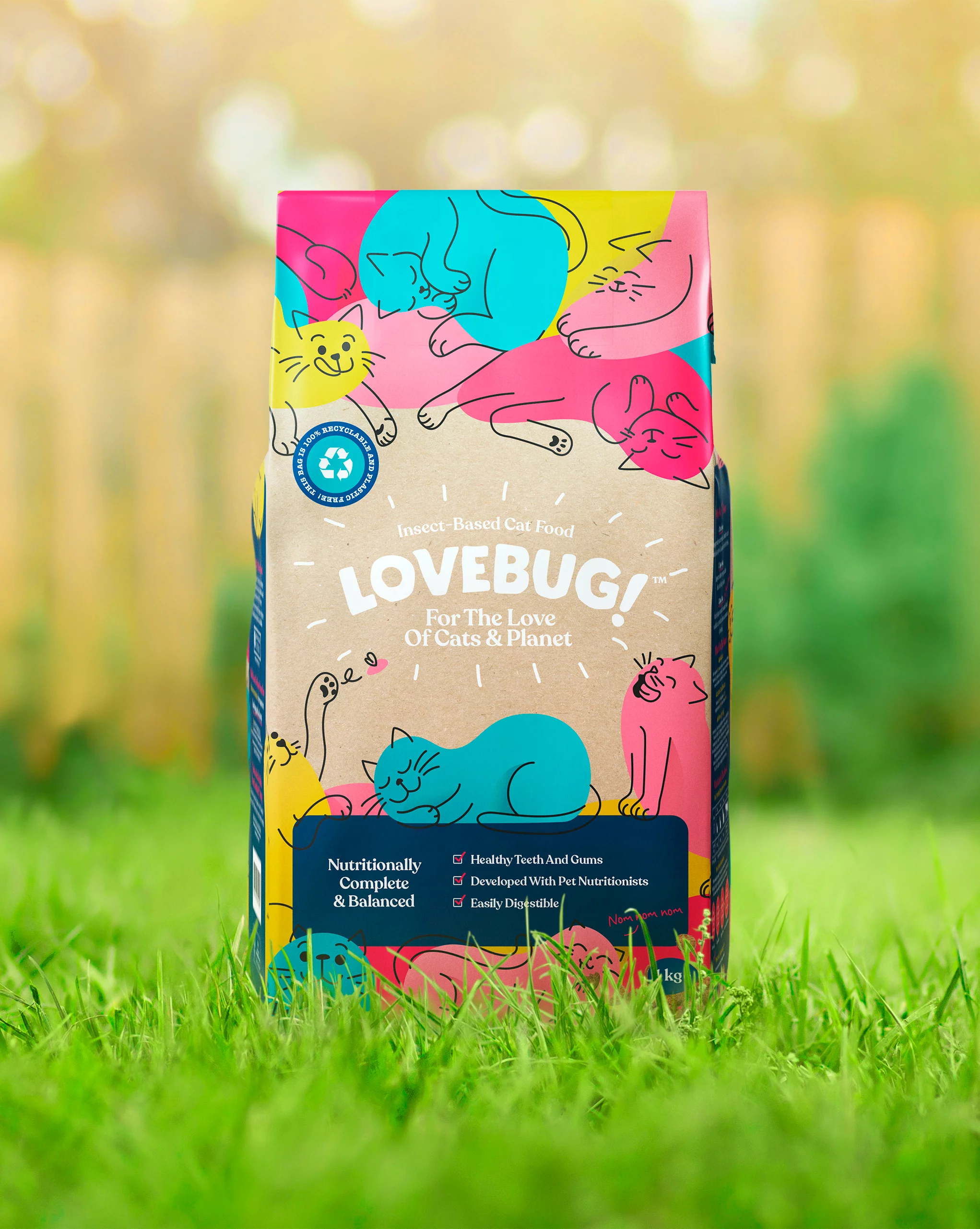 Cat food lifestyle imagery used for Lovebug website design